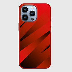 Чехол для iPhone 13 Pro Красно-коричневый абстрактные полосы, цвет: 3D-красный