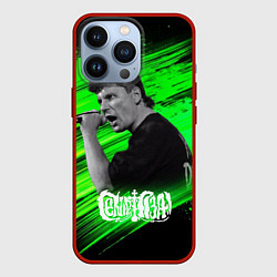 Чехол для iPhone 13 Pro Юрий Хой с микрофоном, цвет: 3D-красный