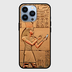 Чехол для iPhone 13 Pro Фараон со смартфоном египетский барельеф, цвет: 3D-черный