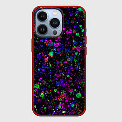 Чехол iPhone 13 Pro Чёрный с разноцветными брызгами