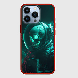 Чехол для iPhone 13 Pro Скелет в космосе, цвет: 3D-красный