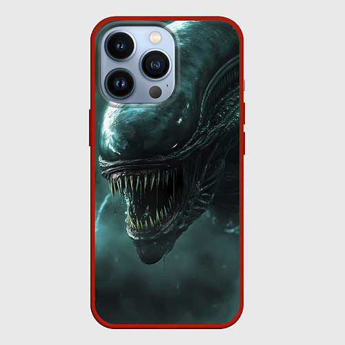 Чехол iPhone 13 Pro Чужой в космосе / 3D-Красный – фото 1