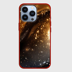 Чехол для iPhone 13 Pro Блестящая текстура кофейного цвета, цвет: 3D-красный