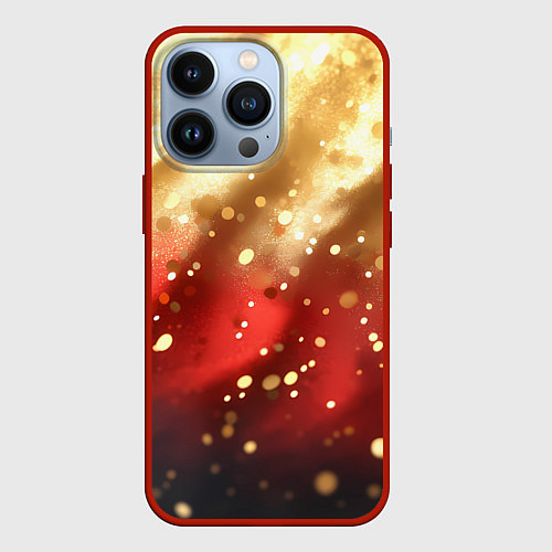 Чехол iPhone 13 Pro Волнистая текстура с блестками / 3D-Красный – фото 1
