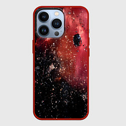 Чехол iPhone 13 Pro Черно-красная текстура