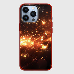 Чехол для iPhone 13 Pro Искры и огоньки текстура, цвет: 3D-красный