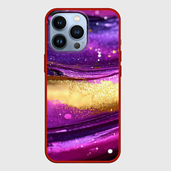 Чехол iPhone 13 Pro Фиолетовая текстура с блестяшками