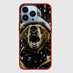 Чехол iPhone 13 Pro Злой большой медведь зимой