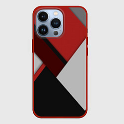 Чехол для iPhone 13 Pro Color black red grey, цвет: 3D-красный