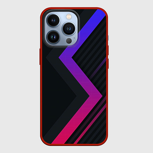 Чехол iPhone 13 Pro Color black line / 3D-Красный – фото 1