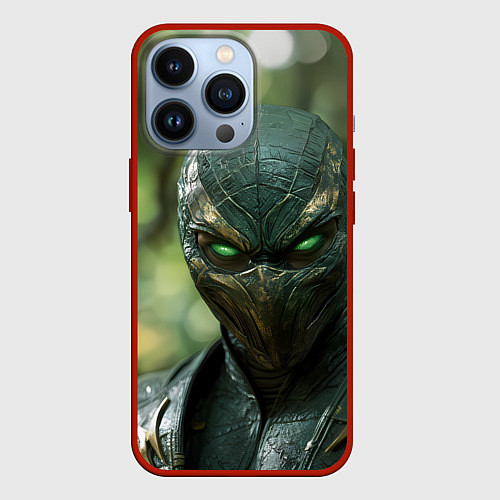 Чехол iPhone 13 Pro Reptile green Mortal kombat / 3D-Красный – фото 1