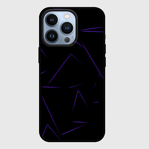 Чехол iPhone 13 Pro Color purple line / 3D-Черный – фото 1