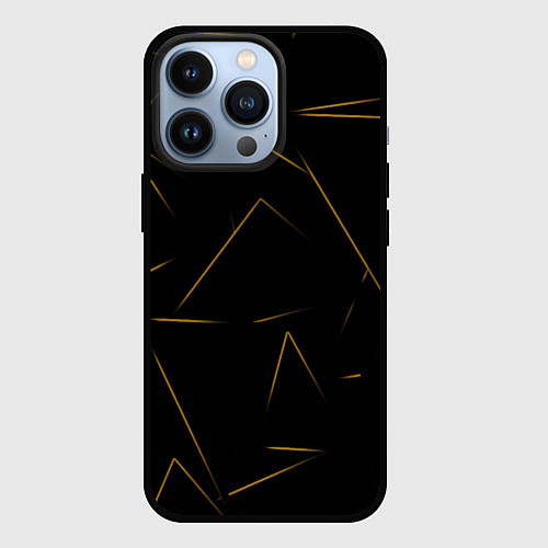 Чехол iPhone 13 Pro Color yellow line / 3D-Черный – фото 1