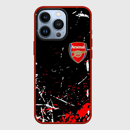 Чехол iPhone 13 Pro Арсенал штрихи красок / 3D-Красный – фото 1