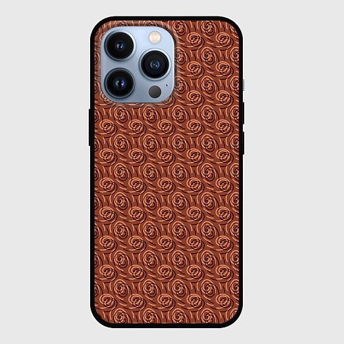 Чехол iPhone 13 Pro Терракотовый паттерн спиральки / 3D-Черный – фото 1