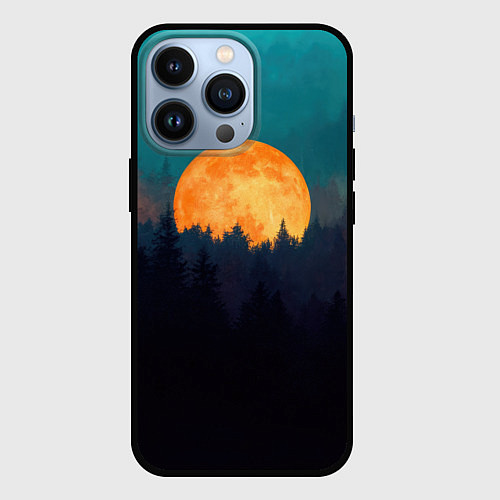 Чехол iPhone 13 Pro Night in the forest / 3D-Черный – фото 1