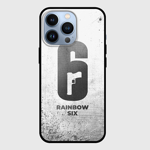 Чехол iPhone 13 Pro Rainbow Six - white gradient / 3D-Черный – фото 1