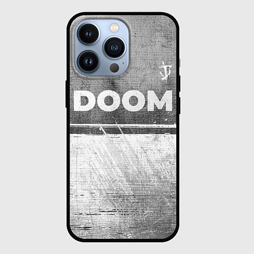 Чехол iPhone 13 Pro Doom - grey gradient посередине / 3D-Черный – фото 1