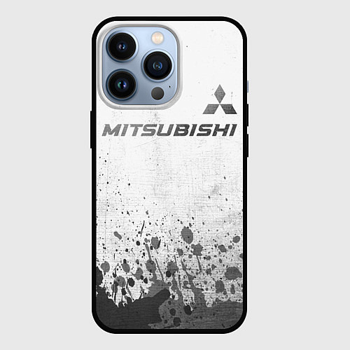 Чехол iPhone 13 Pro Mitsubishi - white gradient посередине / 3D-Черный – фото 1