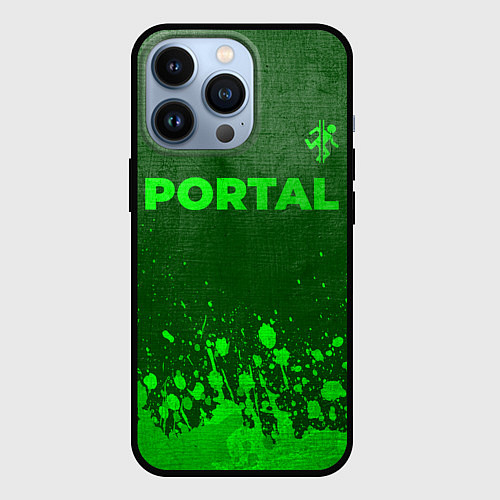 Чехол iPhone 13 Pro Portal - green gradient посередине / 3D-Черный – фото 1