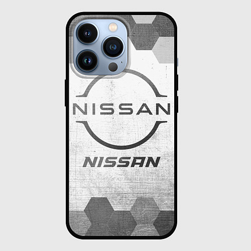 Чехол iPhone 13 Pro Nissan - white gradient / 3D-Черный – фото 1