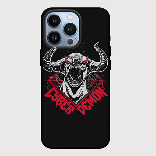 Чехол iPhone 13 Pro Cyber demon doom / 3D-Черный – фото 1