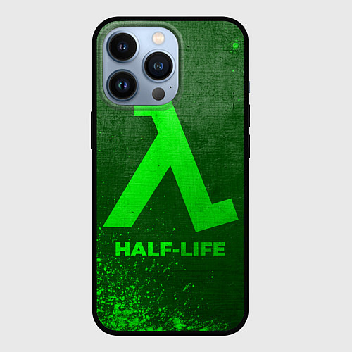 Чехол iPhone 13 Pro Half-Life - green gradient / 3D-Черный – фото 1
