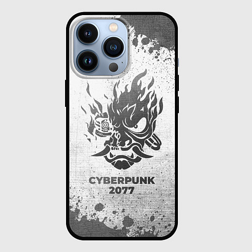 Чехол iPhone 13 Pro Cyberpunk 2077 - white gradient / 3D-Черный – фото 1