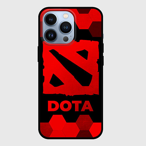 Чехол iPhone 13 Pro Dota - red gradient / 3D-Черный – фото 1
