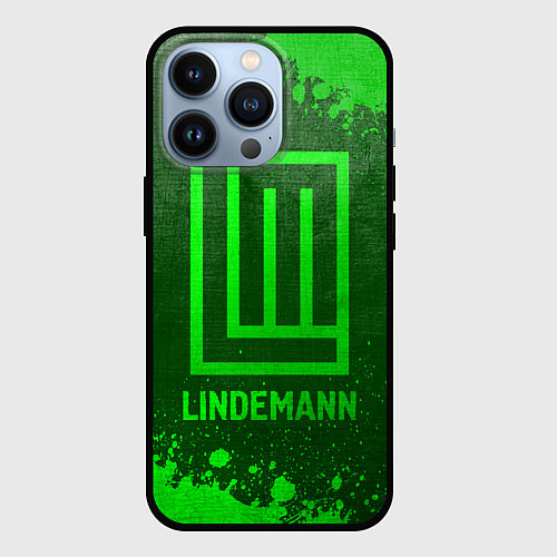 Чехол iPhone 13 Pro Lindemann - green gradient / 3D-Черный – фото 1