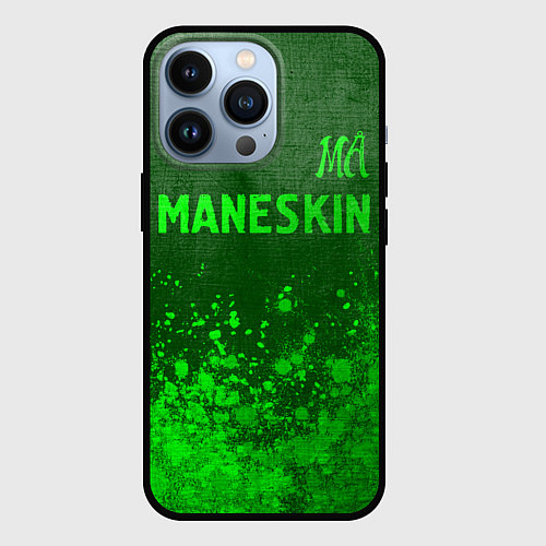 Чехол iPhone 13 Pro Maneskin - green gradient посередине / 3D-Черный – фото 1