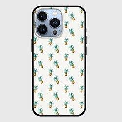 Чехол для iPhone 13 Pro Летние мотивы ананас, цвет: 3D-черный