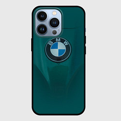 Чехол iPhone 13 Pro Логотип BMW на зелёном фоне