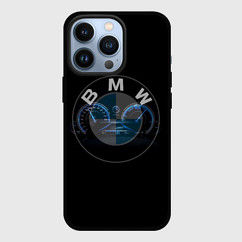 Чехол iPhone 13 Pro BMW спидометр и логотип / 3D-Черный – фото 1