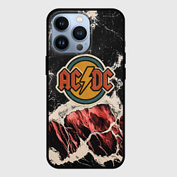 Чехол iPhone 13 Pro ACDC ретро лого