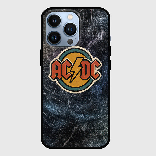 Чехол iPhone 13 Pro ACDC логотип олдскул / 3D-Черный – фото 1