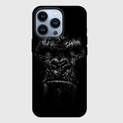 Чехол iPhone 13 Pro Gorilla face in the dark / 3D-Черный – фото 1