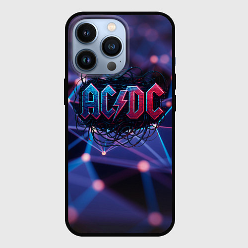 Чехол iPhone 13 Pro ACDC лого в градиенте / 3D-Черный – фото 1