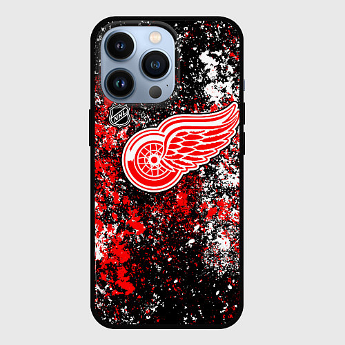 Чехол iPhone 13 Pro Detroit Red Wings NHL black / 3D-Черный – фото 1