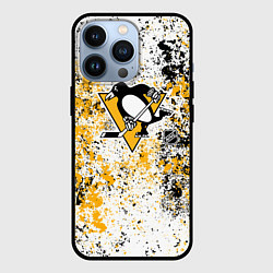 Чехол для iPhone 13 Pro Pittsburgh Penguins NHL white, цвет: 3D-черный