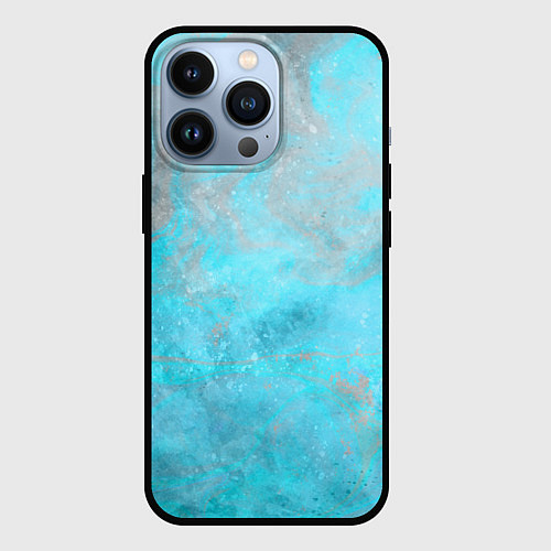 Чехол iPhone 13 Pro Абстракция - light blue sea surface / 3D-Черный – фото 1