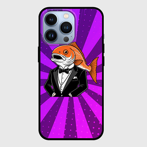 Чехол iPhone 13 Pro Человек - карп / 3D-Черный – фото 1