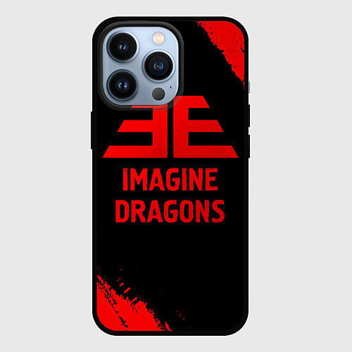 Чехол iPhone 13 Pro Imagine Dragons - red gradient / 3D-Черный – фото 1