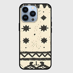 Чехол для iPhone 13 Pro Африканские примитивные узоры, цвет: 3D-черный