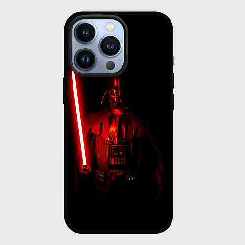Чехол iPhone 13 Pro Вейдер в темноте с мечом / 3D-Черный – фото 1