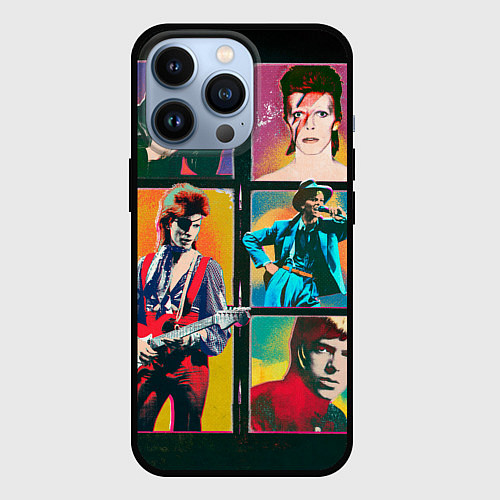 Чехол iPhone 13 Pro David Bowie vintage collage / 3D-Черный – фото 1
