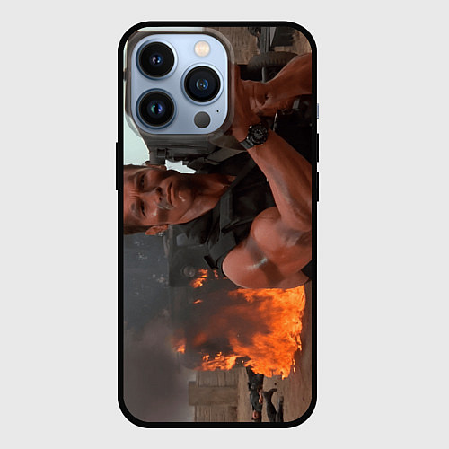 Чехол iPhone 13 Pro Базука в руках Арнольда Шварценеггера / 3D-Черный – фото 1