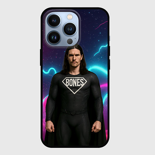 Чехол iPhone 13 Pro Bones в образе супергероя / 3D-Черный – фото 1