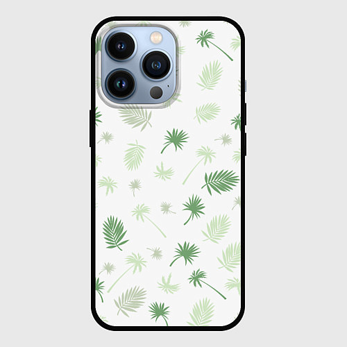 Чехол iPhone 13 Pro Текстура белой гавайской рубашки / 3D-Черный – фото 1