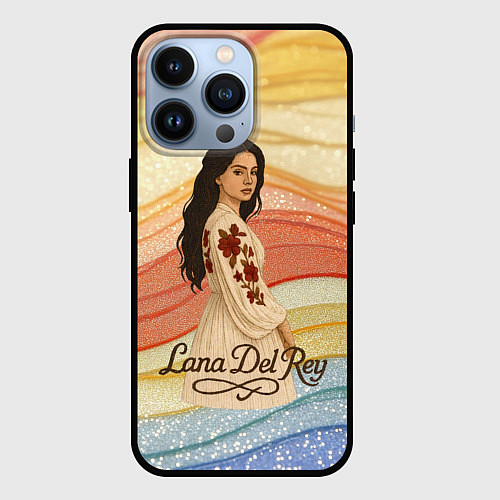 Чехол iPhone 13 Pro Lana Del Rey в платье с цветами / 3D-Черный – фото 1